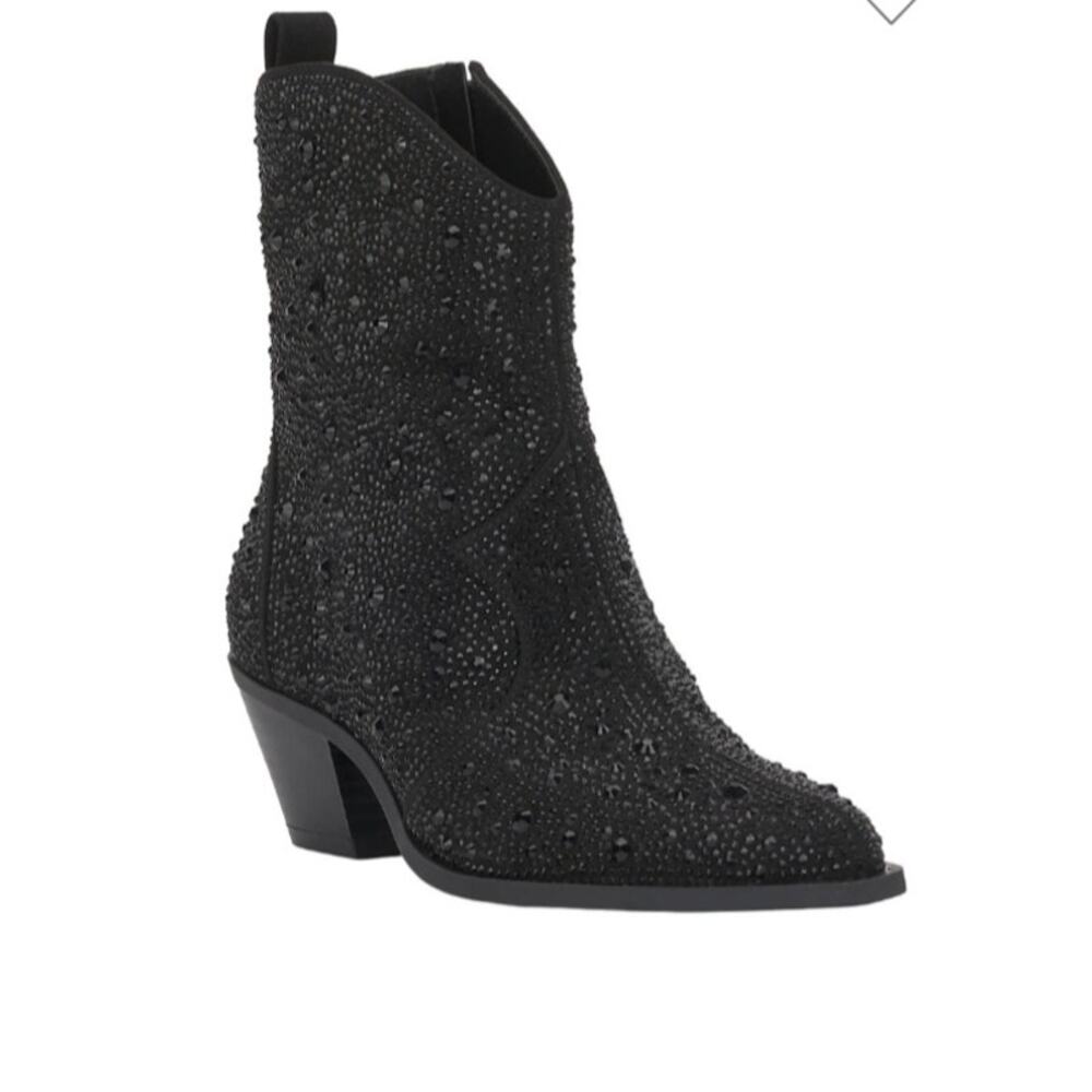 Jessica Simpson Womens Size 9.5 Oviedo Black Rhinestone Western Booties